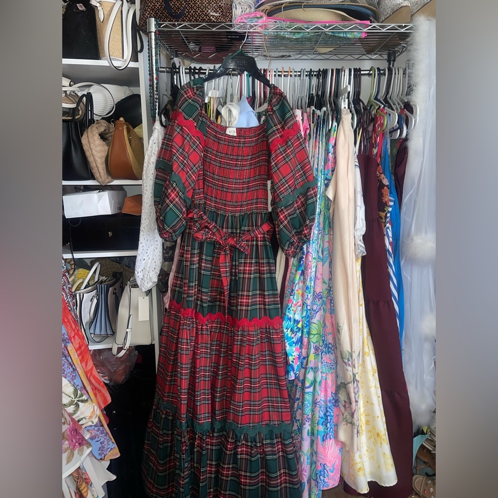 Plaid Red and Green Women's Dress